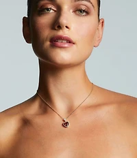 Nadri Le Bisou Halo Heart Short Pendant Necklace