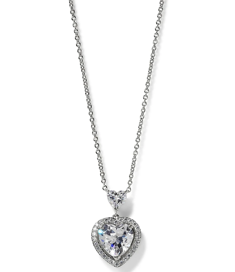Nadri Le Bisou Halo Heart Short Pendant Necklace