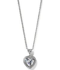 Nadri Le Bisou Halo Heart Short Pendant Necklace