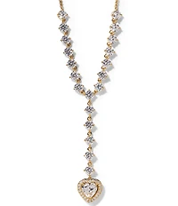 Nadri Le Bisou Halo Heart Y Necklace
