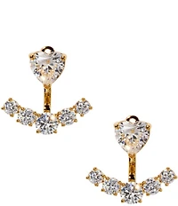Nadri Le Bisou Heart Ear Jacket Earrings