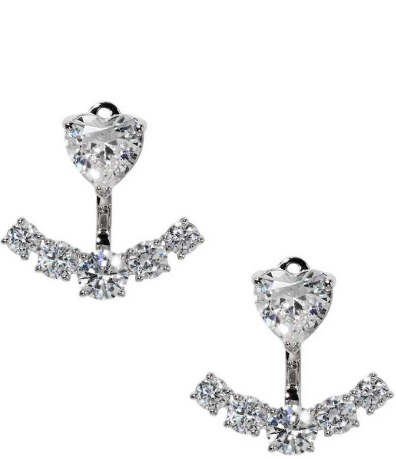 Nadri Le Bisou Heart Ear Jacket Earrings