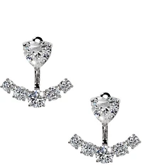 Nadri Le Bisou Heart Ear Jacket Earrings