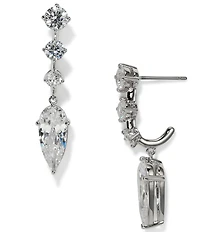 Nadri Lucia J Rhinestone Hoop Drop Earrings
