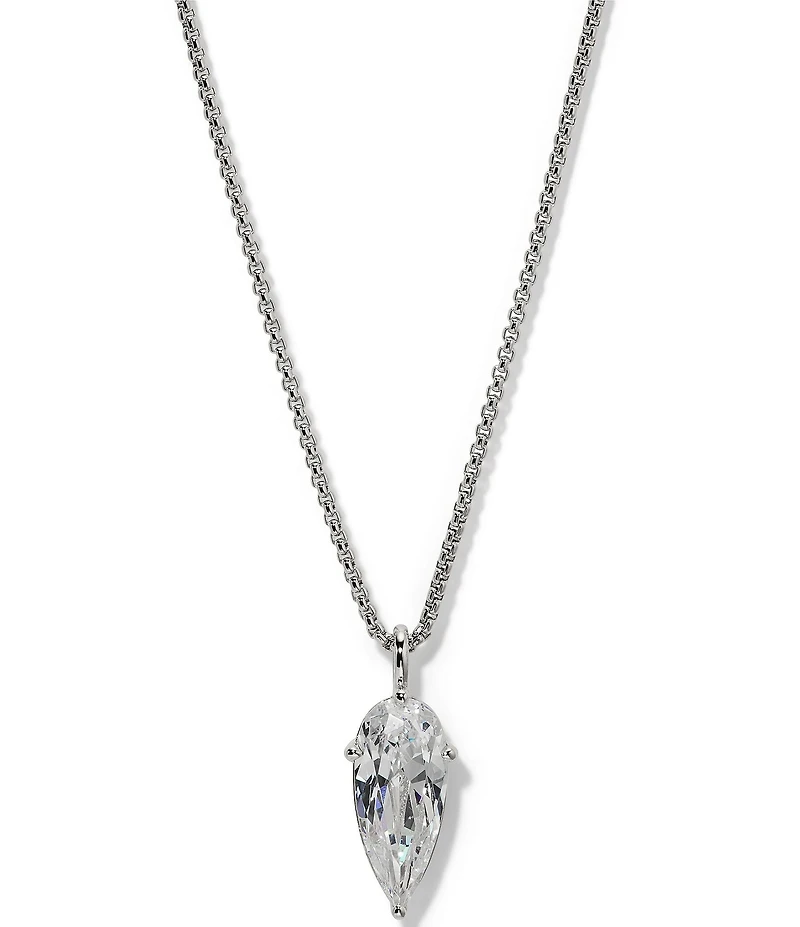 Nadri Lucia Pear Rhinestone Short Pendant Necklace