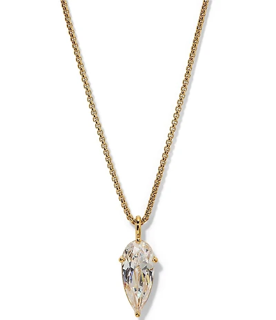 Nadri Lucia Pear Rhinestone Short Pendant Necklace