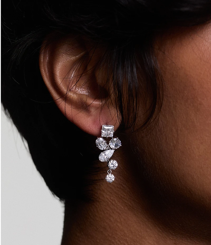 Nadri Lucia Rhinestone Cluster Drop Earrings