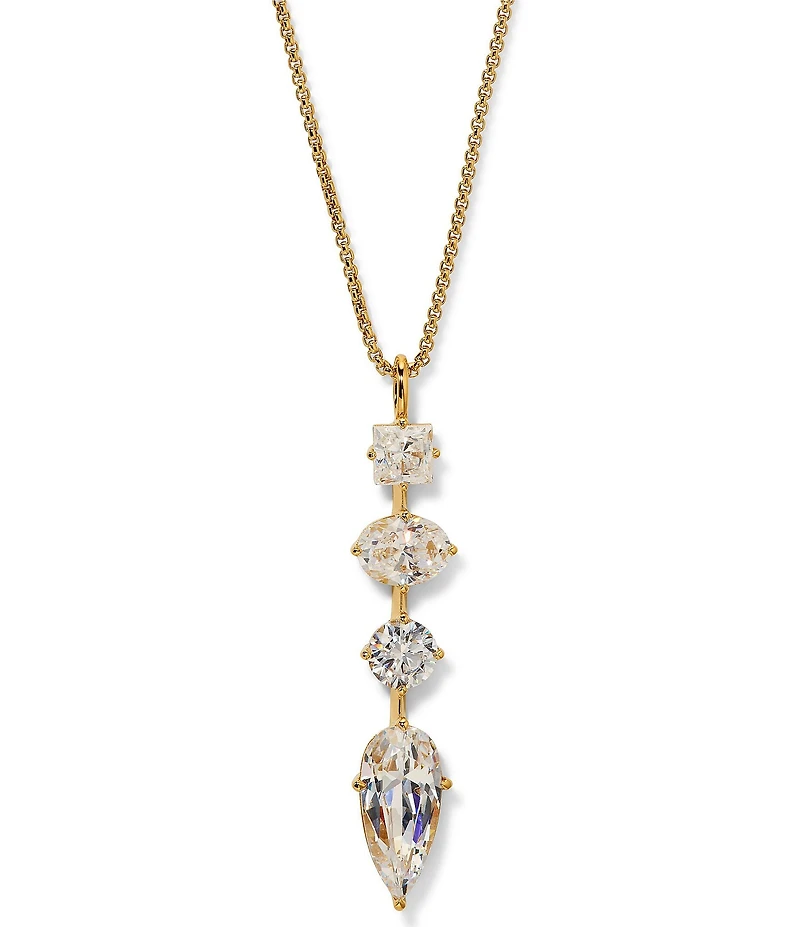 Nadri Lucia Rhinestone Linear Short Pendant Necklace