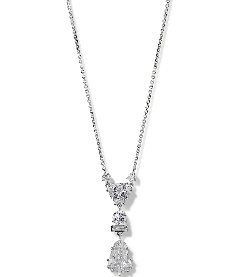 Nadri Luxor Kite Multi Cubic Zirconia Stone Drop Short Pendant Necklace