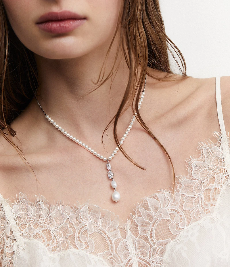 Nadri Madrid Freshwater Pearl Drop Y Necklace