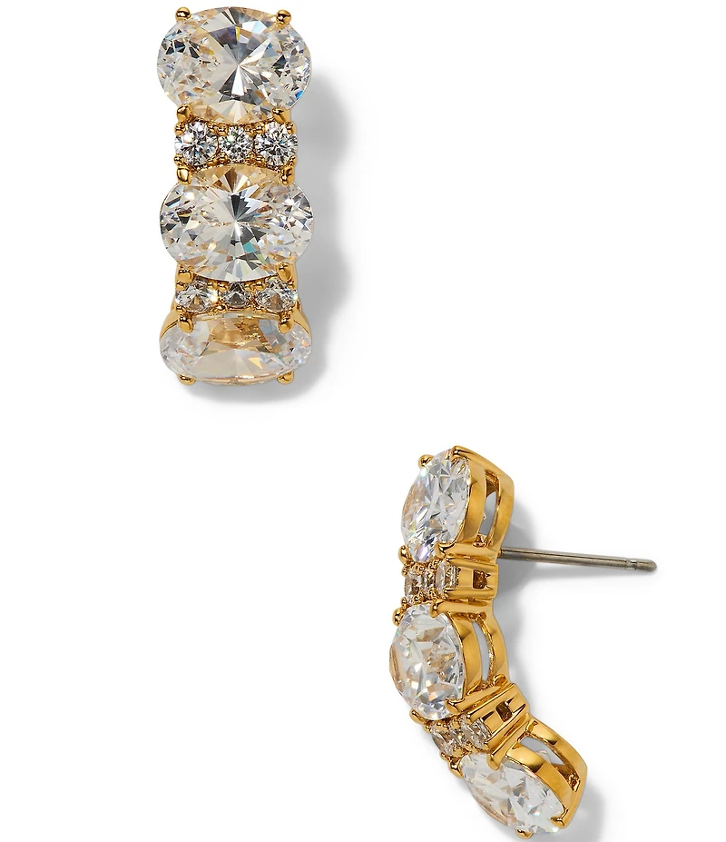 Nadri Mojito 18K J Hoop Earrings