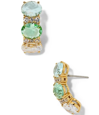 Nadri Mojito Rhinestone J Hoop Earrings