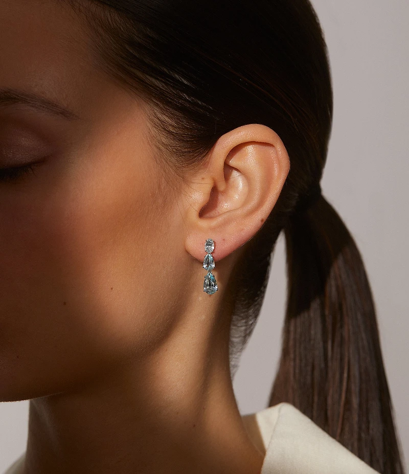Nadri Nat Beauty Aqua Stone Drop Earrings