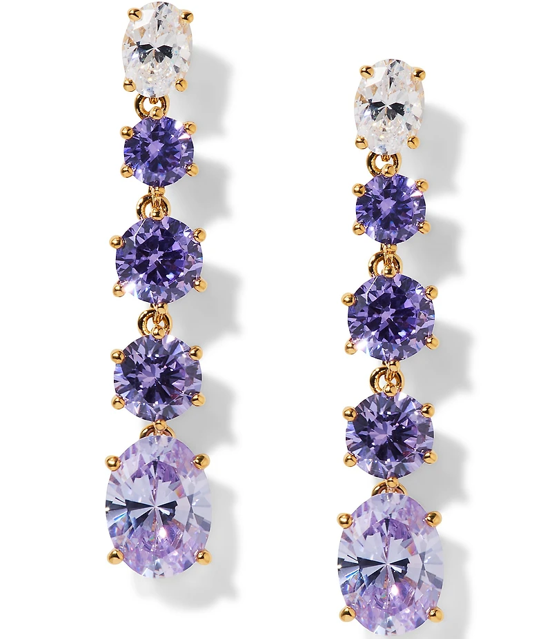Nadri Nat Beauty Lavender CZ Linear Earrings