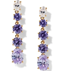 Nadri Nat Beauty Lavender CZ Linear Earrings