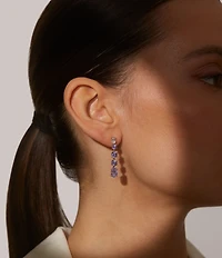 Nadri Nat Beauty Lavender CZ Linear Earrings