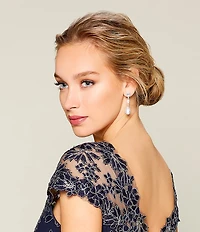Nadri Oval Cubic Zirconia Crystal Linear Earrings