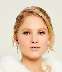 Nadri Oval Cubic Zirconia Crystal Linear Earrings