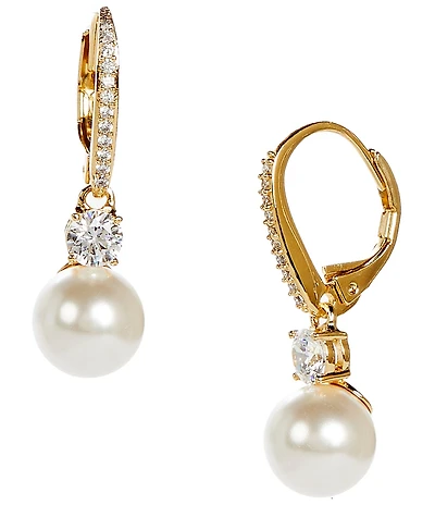 Nadri Faux-Pearl Crystal Drop Earrings