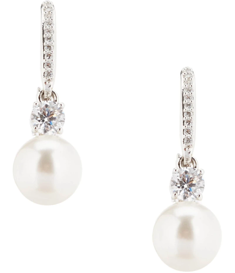 Nadri Faux-Pearl Crystal Drop Earrings