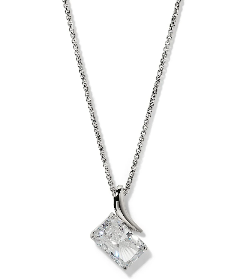 Nadri Phenom Emerald Cut Short Pendant Necklace