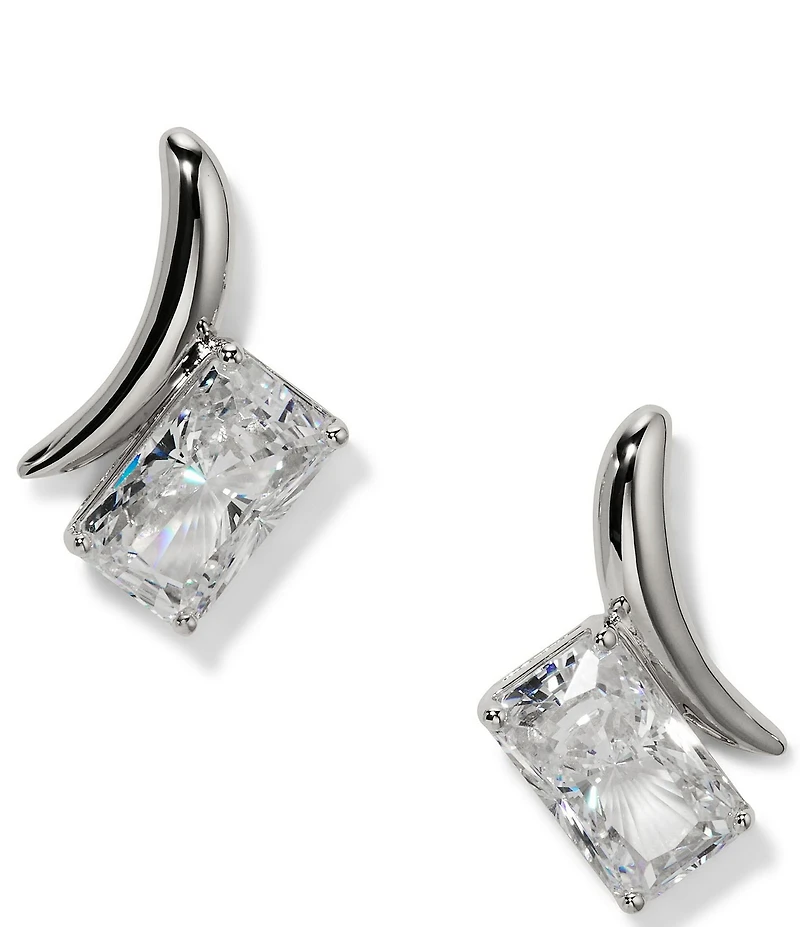 Nadri Phenom Emerald Cut Stud Earrings