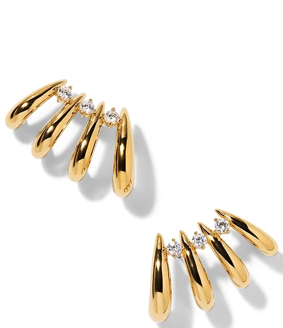 Nadri Pisa Multi Hoop Ear Climber Earrings