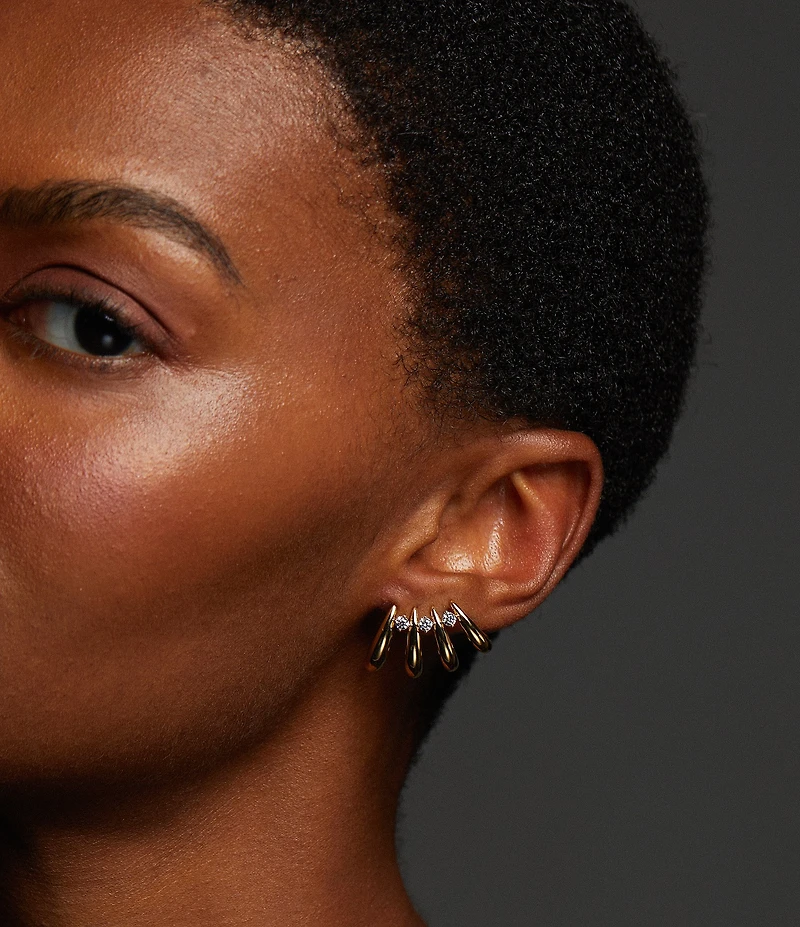 Nadri Pisa Multi Hoop Ear Climber Earrings