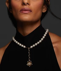 Nadri Poppy Evil Eye Pearl Y Necklace