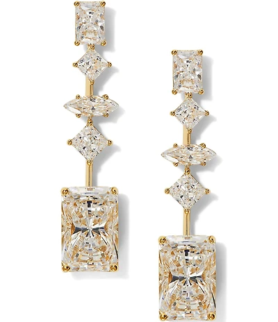 Nadri Rare Jewels Crystal Multi CZ Linear Earrings