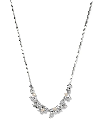 Nadri Ravish Laurel Freshwater Pearl CZ Frontal Necklace