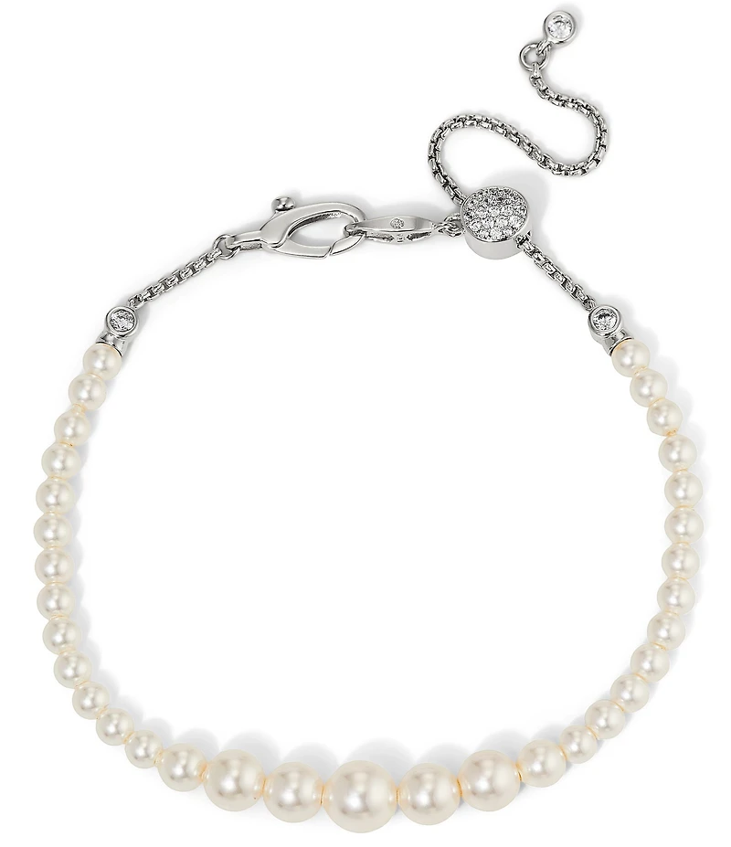 Nadri Siren Pearl Beaded Bolo Line Bracelet