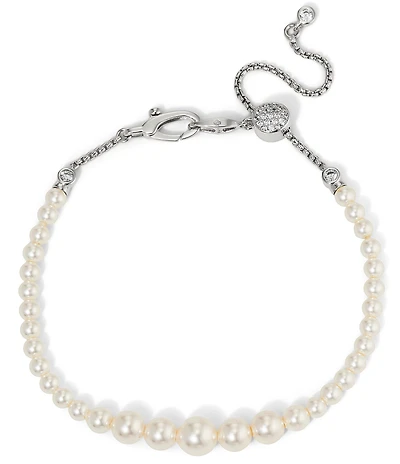 Nadri Siren Pearl Beaded Bolo Line Bracelet
