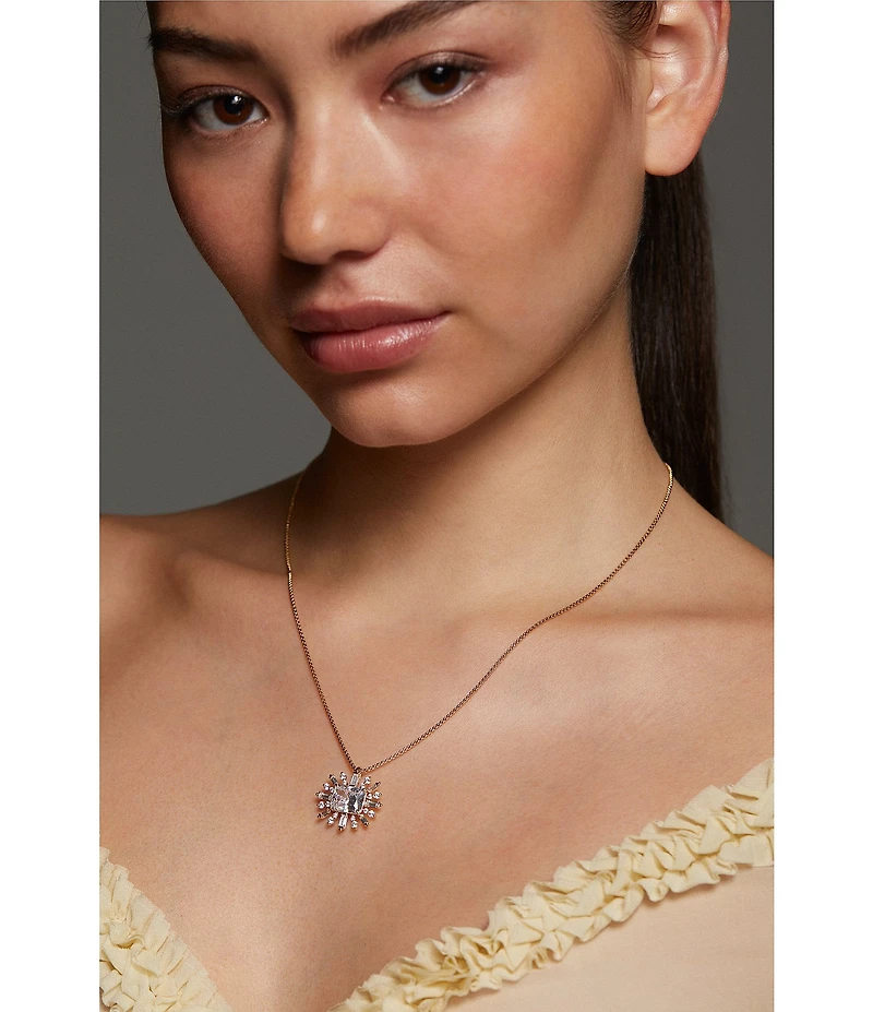 Nadri Stellar Full Halo Short Pendant Necklace
