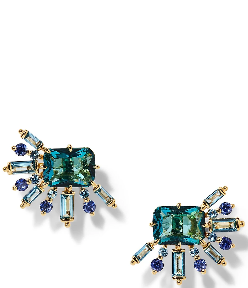 Nadri Stellar Multi Halo Stud Earrings