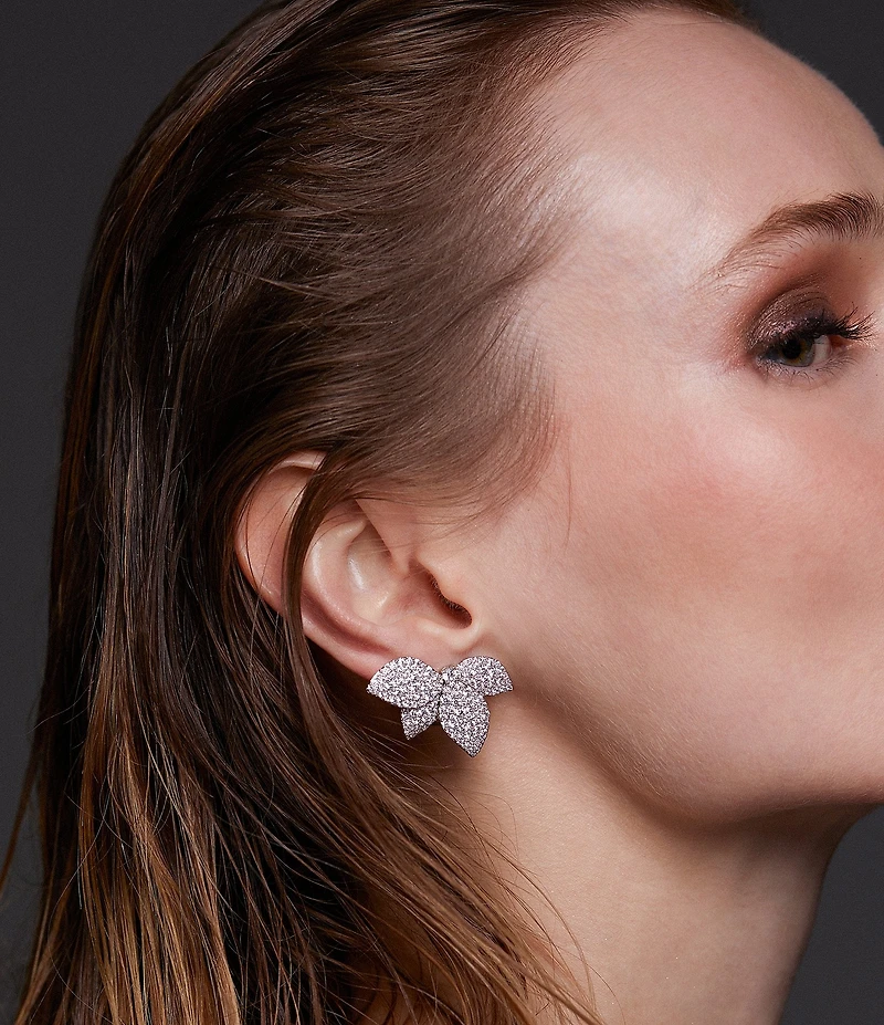 Nadri Starlet Leaf Statement Drop Earrings