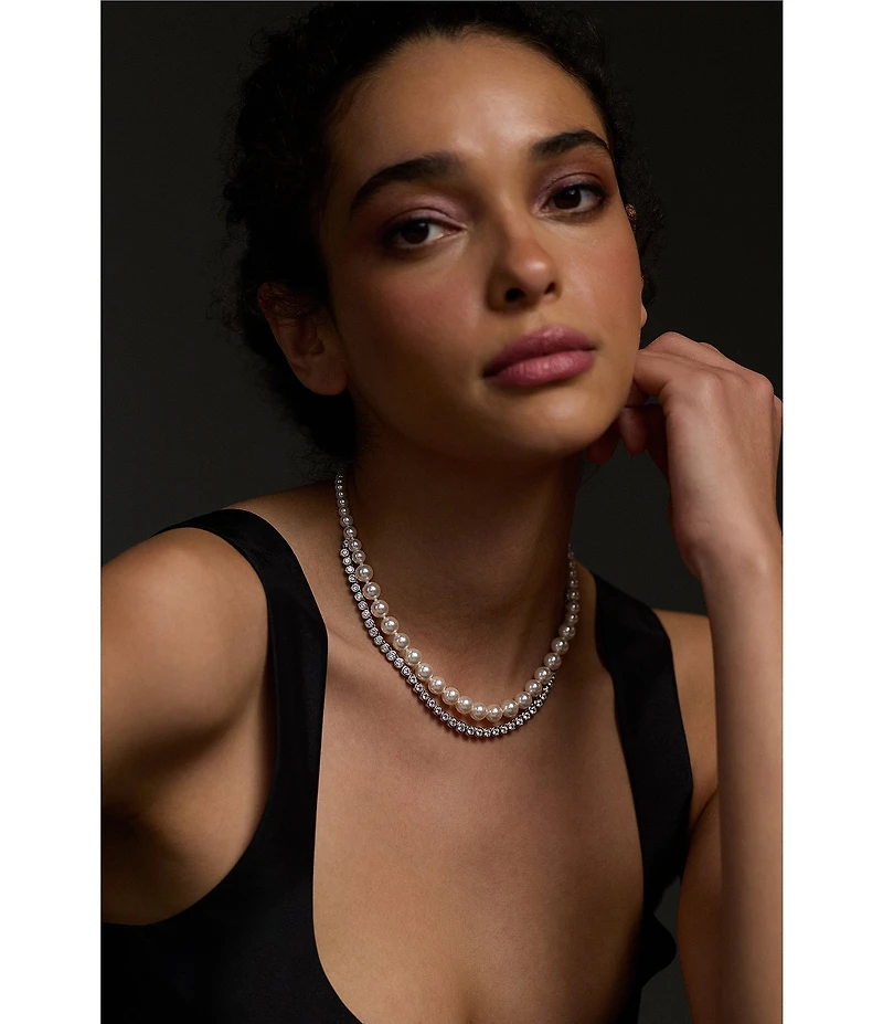 Nadri Under the Sea Double Layer Crystal & Pearl Multi-Strand Necklace