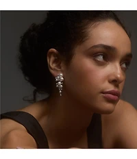 Nadri Under The Sea Pearl & Crystal Cascade Earrings