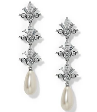 Nadri Under The Sea Pearl & Crystal Triple Drop Earrings