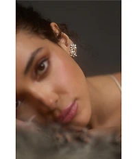 Nadri Under The Sea Pearl Climber Stud Earrings