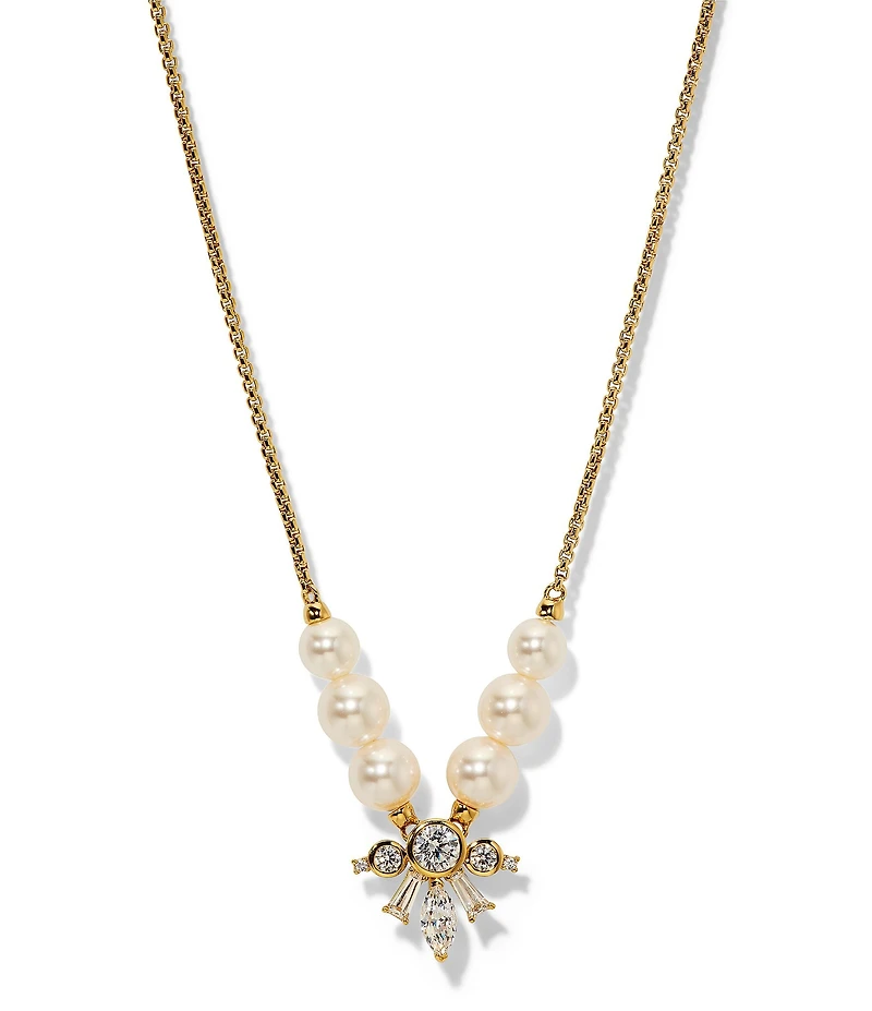 Nadri Under The Sea Pearl Frontal Short Pendant Necklace