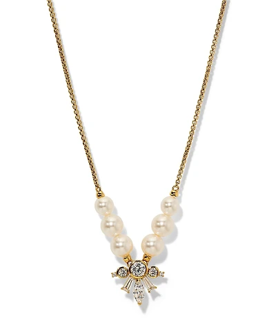 Nadri Under The Sea Pearl Frontal Short Pendant Necklace