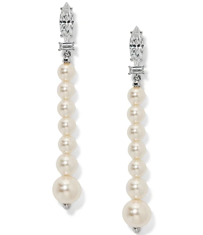 Nadri Under The Sea Pearl Linear Earrings