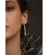 Nadri Under The Sea Pearl Linear Earrings