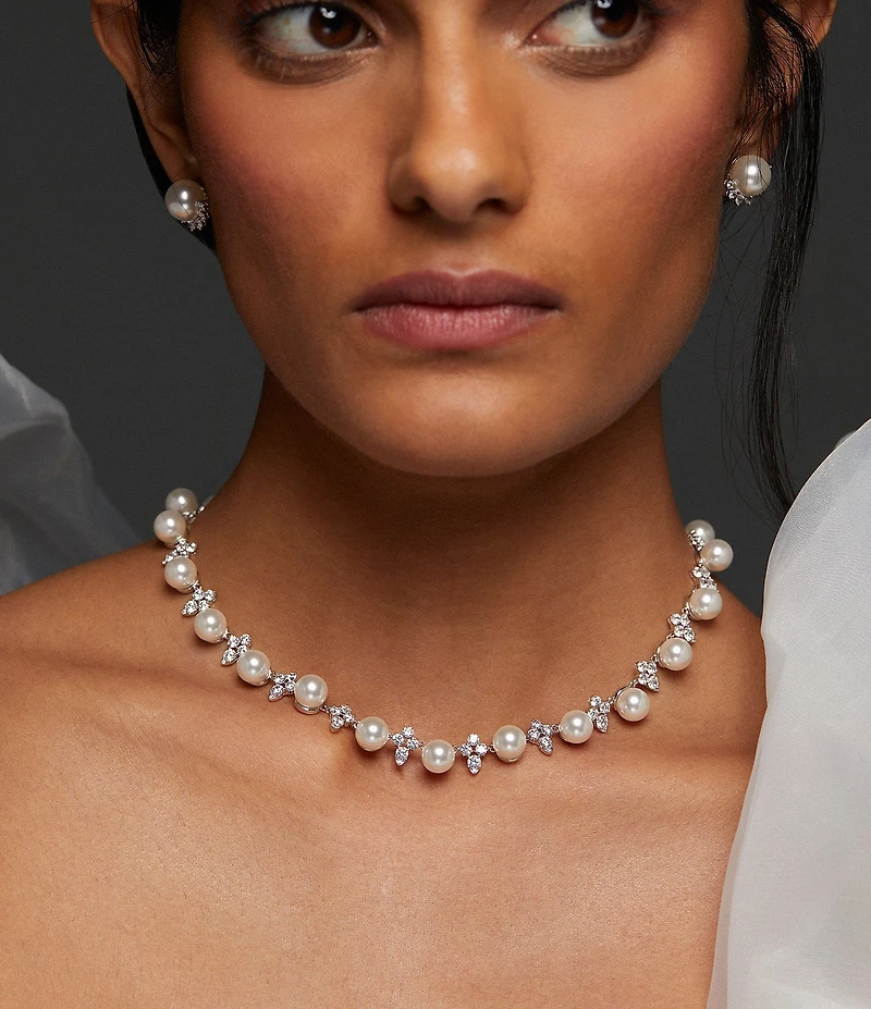 Nadri Venus Pearl Cluster Collar Necklace