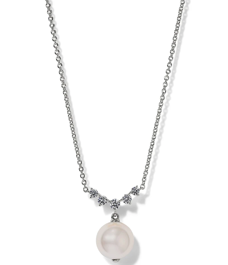 Nadri Venus Pearl Drop Short Pendant Necklace