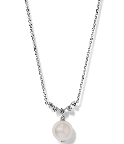 Nadri Venus Pearl Drop Short Pendant Necklace