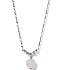 Nadri Venus Pearl Drop Short Pendant Necklace
