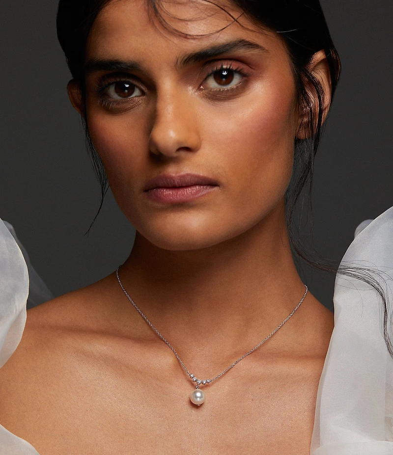 Nadri Venus Pearl Drop Short Pendant Necklace