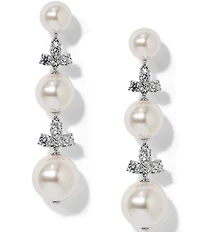 Nadri Venus Pearl Linear Earrings